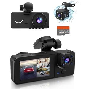 New Prilotte 3 Channels 4K Dash Cam 1080P for Cars‎ (5316)